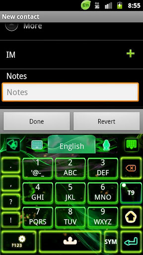 GO Keyboard Green Flame theme截图1