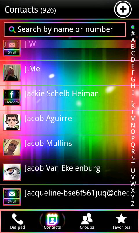 Rainbow ICS GO Contacts Themes截图7