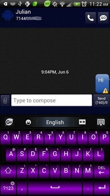 Purple Laser Go Keyboard Theme截图2