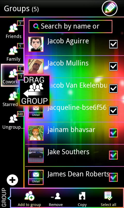 Rainbow ICS GO Contacts Themes截图3