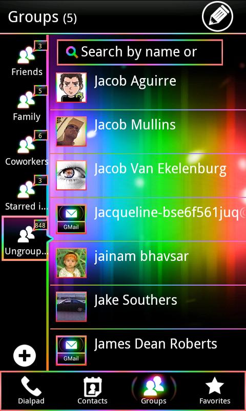 Rainbow ICS GO Contacts Themes截图4