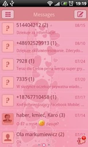 GO SMS Pro Bijou Hearts Theme截图3