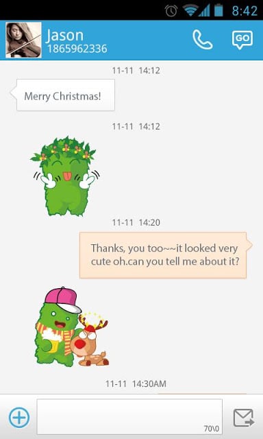 GO短信加强版小绿怪大表情截图1