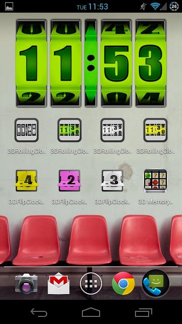 3D Rolling Clock GREEN截图4