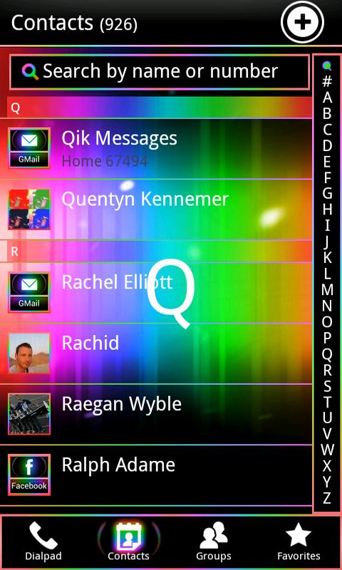 Rainbow ICS GO Contacts Themes截图6