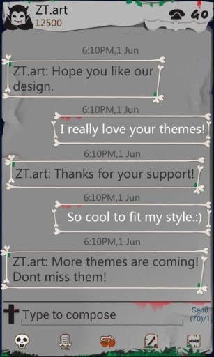 GO SMS Pro Vampire ThemeEX截图3