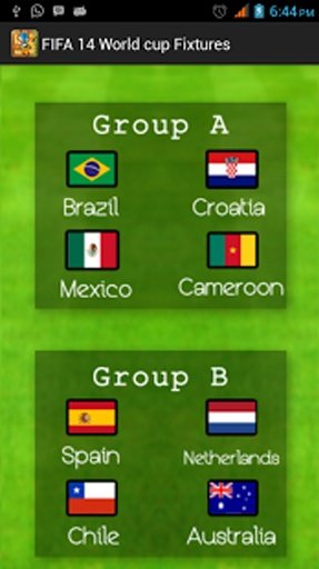 FIFA 14 World Cup Fixtures截图3