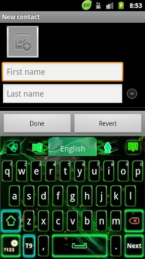 GO Keyboard Green Flame theme截图5