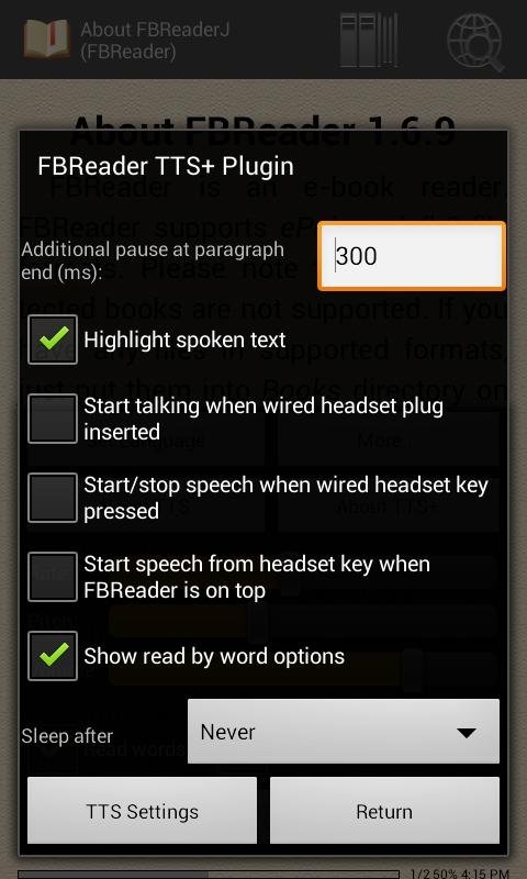 FBReader TTS+ Plugin截图4