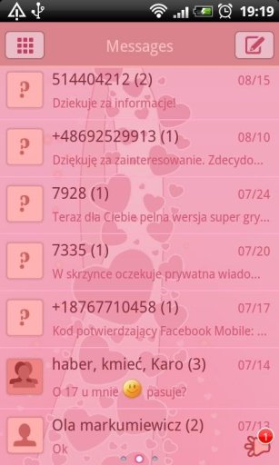 GO SMS Pro Bijou Hearts Theme截图5