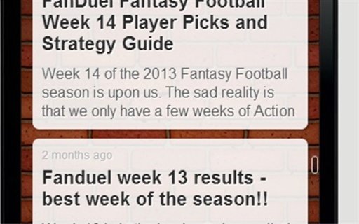 FanDuel Daily Fantasy Football Advisor截图2