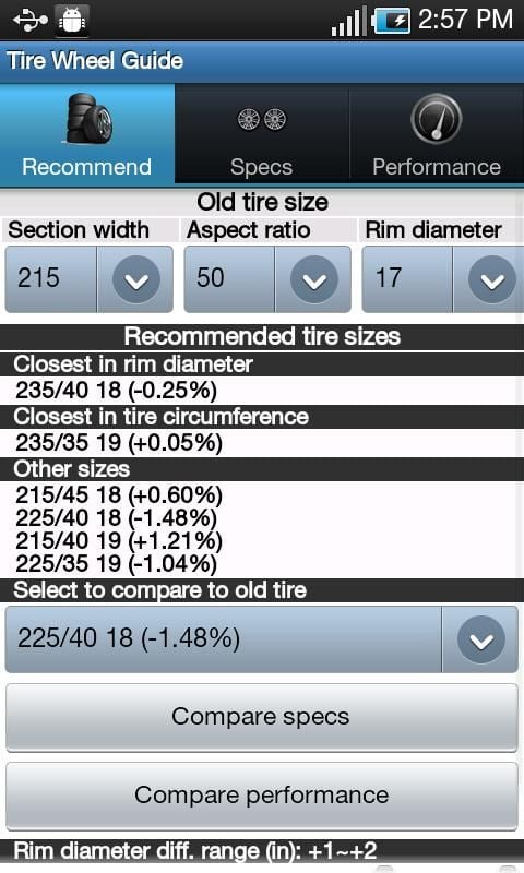 Tire Size Calculator and Guide截图1