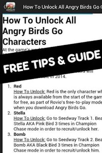 Angry Birds Go Cheats &amp; Tips截图4