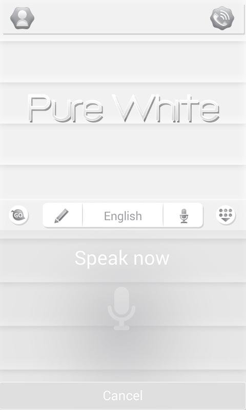 Pure White GO Keyboard Theme截图8