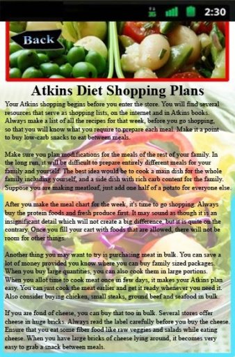 Atkins Diet Shopping Plans截图7