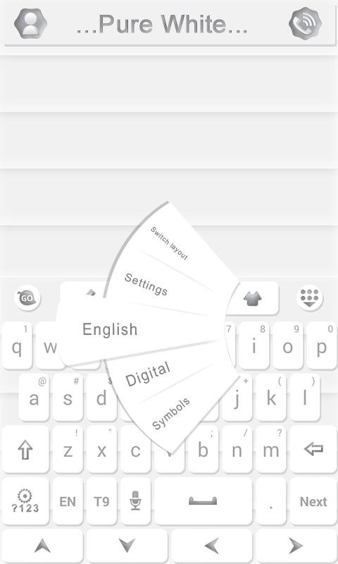 Pure White GO Keyboard Theme截图1