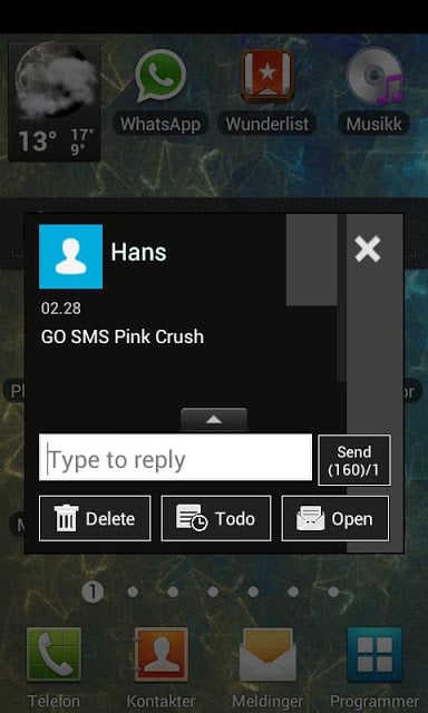 GO SMS Windows Pink截图3