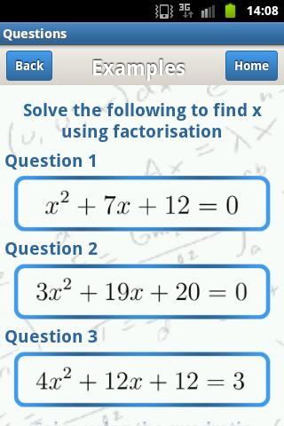 A* Revision: Algebra Lite截图2