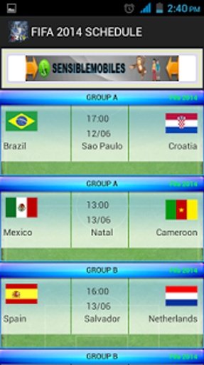 Fifa World Cup 2014 Schedule截图8