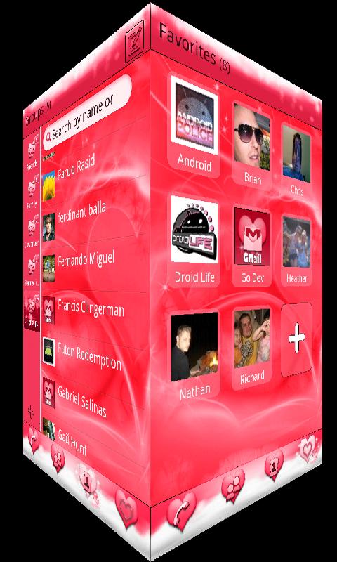 Valentine GO Contacts EX Theme截图3