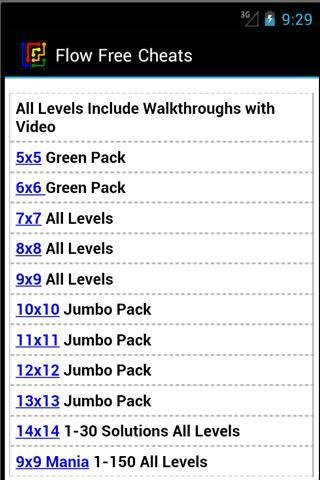 Flow Free Cheats Guide Answers截图2