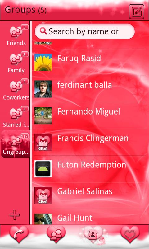 Valentine GO Contacts EX Theme截图4
