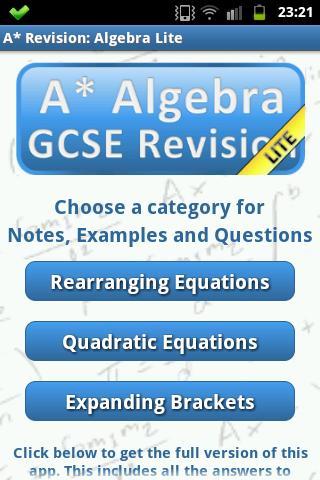 A* Revision: Algebra Lite截图1