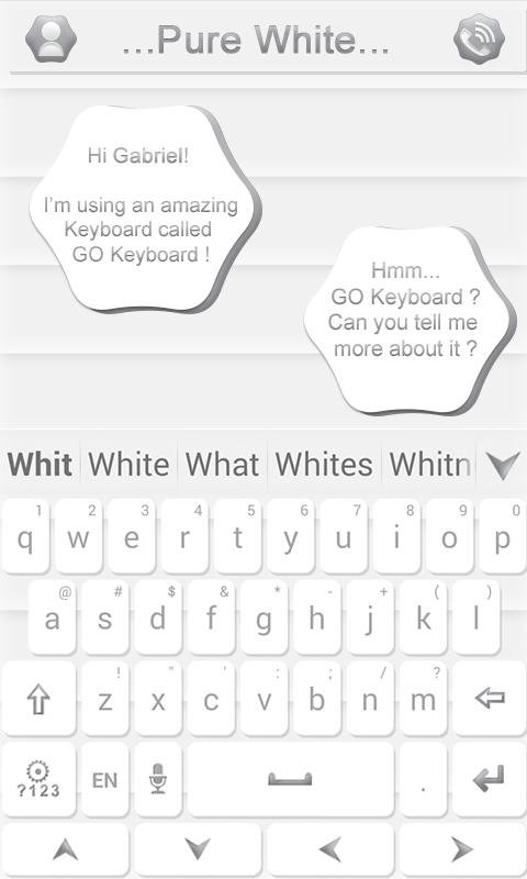 Pure White GO Keyboard Theme截图11