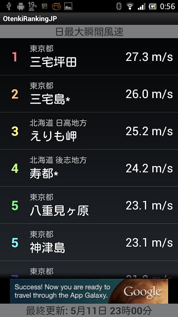 全国お天気情报ランキング截图1