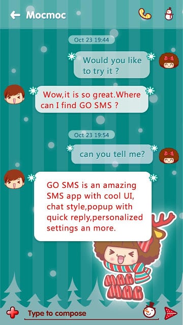 GO SMS CHRISTMAS MOCMOC THEME截图4