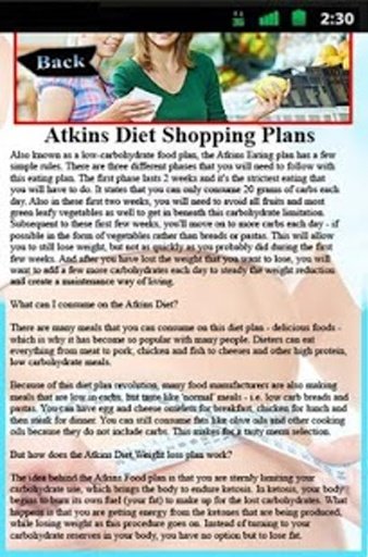 Atkins Diet Shopping Plans截图6