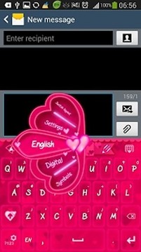 GO Keyboard Pink Hearts Theme截图