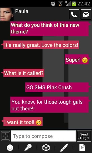 GO SMS Windows Pink截图1