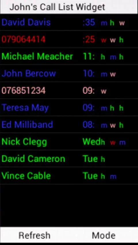 John's Call List Widget截图1