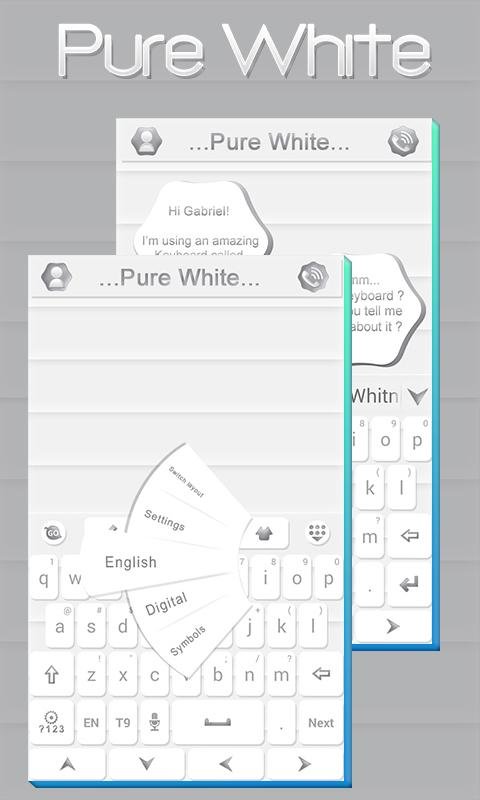 Pure White GO Keyboard Theme截图3