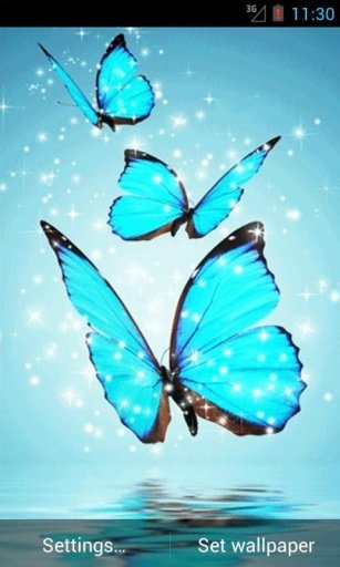 Cyan Butterfly Live Wallpaper截图1