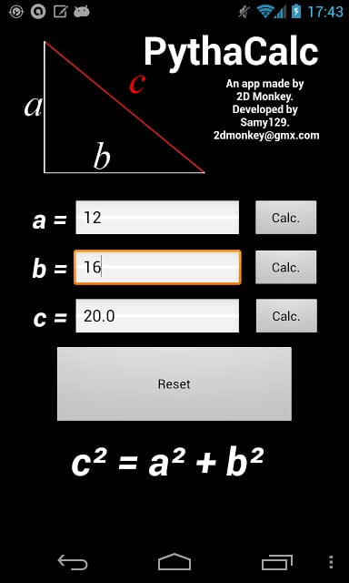 勾股定理计算 PythaCalc - Pythagorean calc截图1