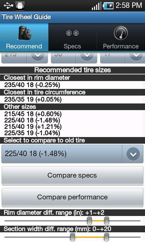 Tire Size Calculator and Guide截图2