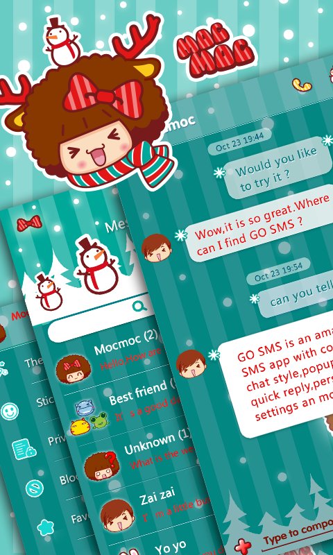 GO SMS CHRISTMAS MOCMOC THEME截图3