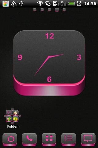 粉红色的立体方块时钟截图2
