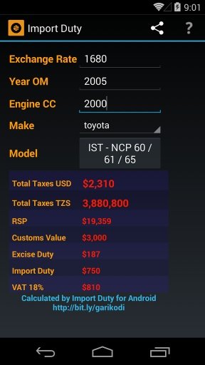 Tanzania Car Import Calculator截图1