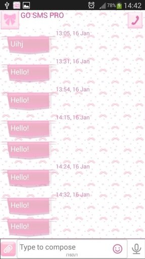 GO短信加强版可爱的粉红色截图7