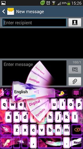 Pink Flame GO Keyboard Theme截图2