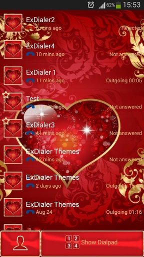 exDialer Heart Theme截图5