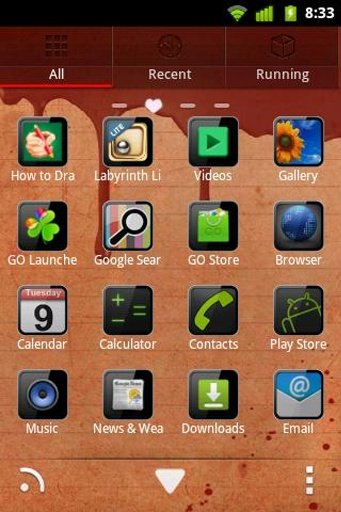 Bloody Heart Theme GO Launcher截图2