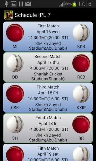 Schedule For IPL 2014截图6