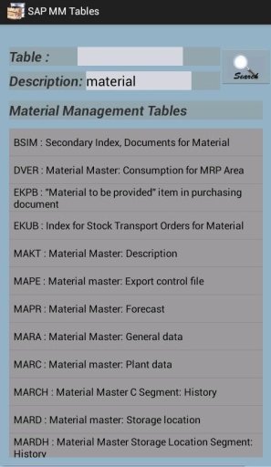 SAP MM Tables with Fields截图1