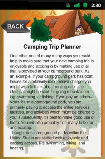 Camping Trip Planner App截图1