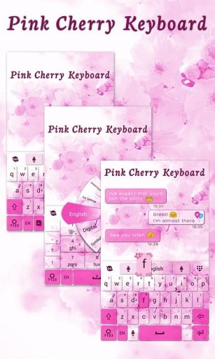 Pink Cherry GO Keyboard Theme截图2