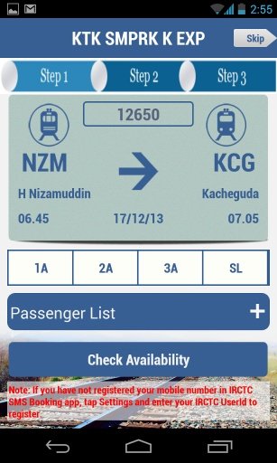 IRCTC SMS Booking截图2